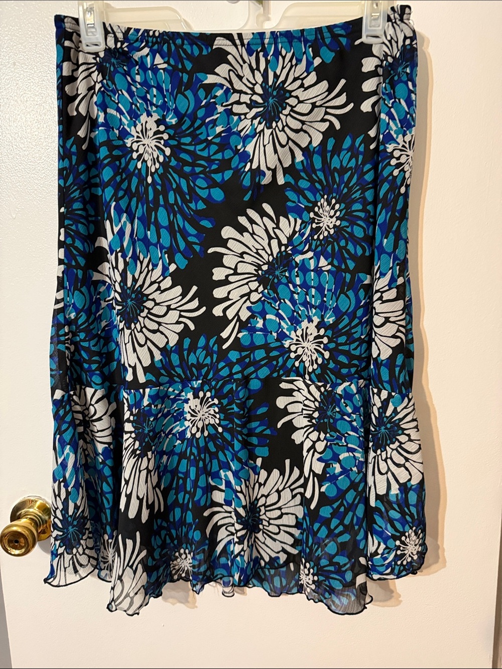 Blue Floral Maxi Skirt - Elegant Flowing Design
